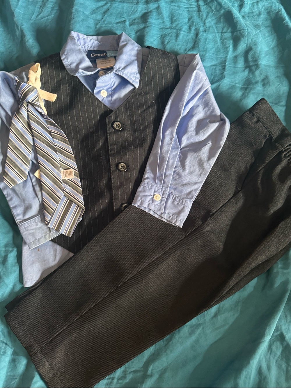 Great Guy Brand Boys' Black and Blue Suit Set